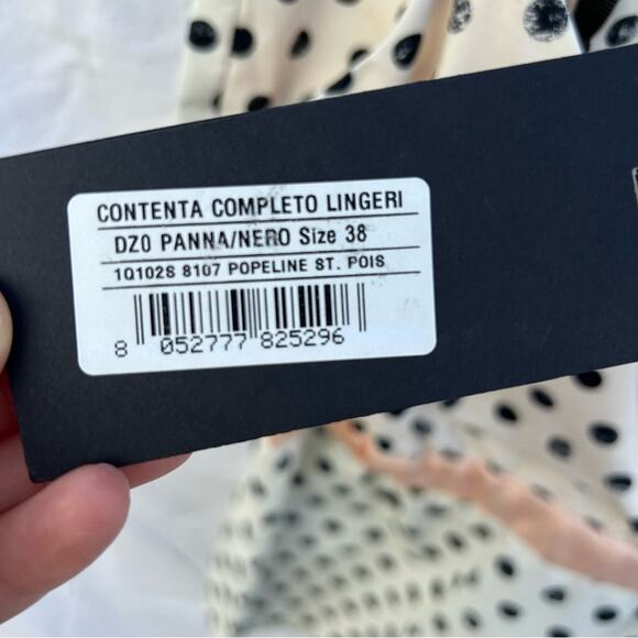 NWT Pinko Black and White Polka Dot Pajama Set Shorts and Tank Size 2 - Picture 4 of 16